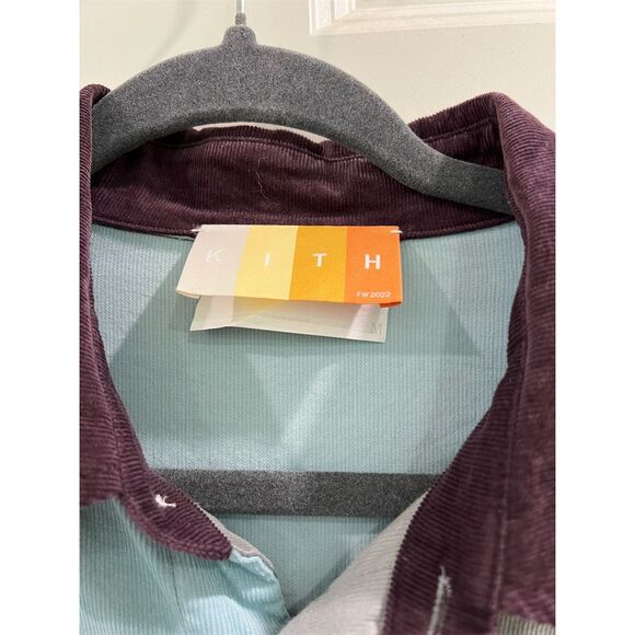 Kith Men's Medium Patchwork Corduroy Button-Up Shirt Multicolor Long Sleeve - Picture 2 of 5